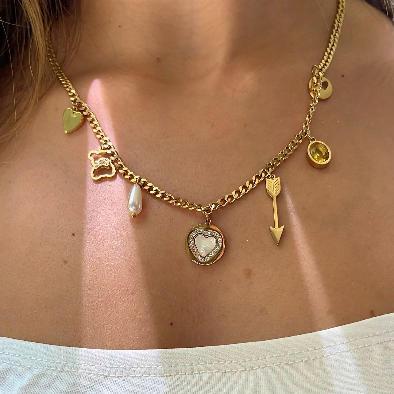 Collier White Heart